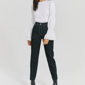 Something Navy Black Contrast Stitch Denim